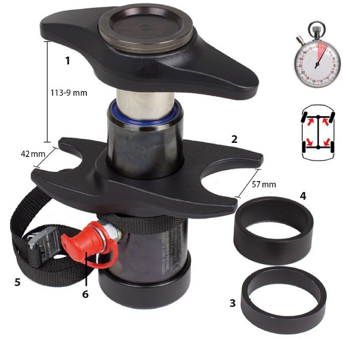 Выпрессовщик пальцев рулевых тяг, ступичных болтов, тормозных рычагов грузовых автомобилей  04-00028