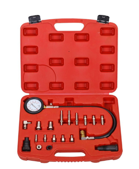 Компрессометр для дизельных ДВС с быстросъемными адаптерами.0-1000PSI (0-70бар)  ST107